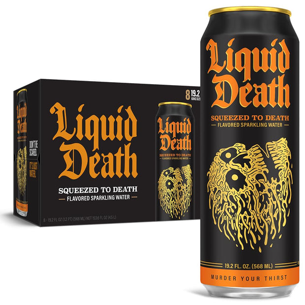 Liquid Death, Soda-Flavored Sparkling Water Variety Pack, 12-Pack (12oz Cans), Low Calorie & No Artificial Sweeteners, 4 Flavors: Severed Lime, Doctor Death, Killer Cola, and Rootbeer Wrath