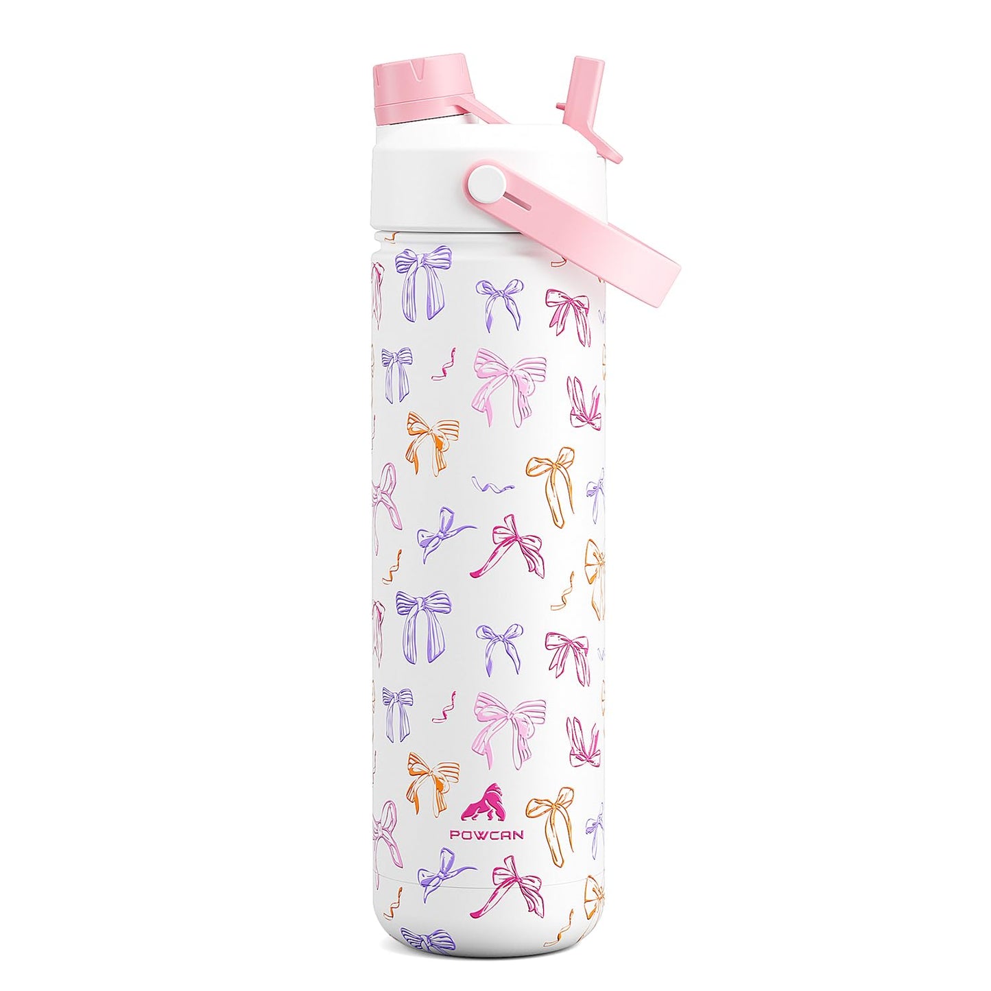 26 oz Insulated Water Bottle with 2-in-1 Straw and Spout Lid, Keep Cold 24H, Leak-Proof, Fits in Car Cup Holder, Stainless Steel Water Bottle for Sports, Travel, and School (Cotton Candy)