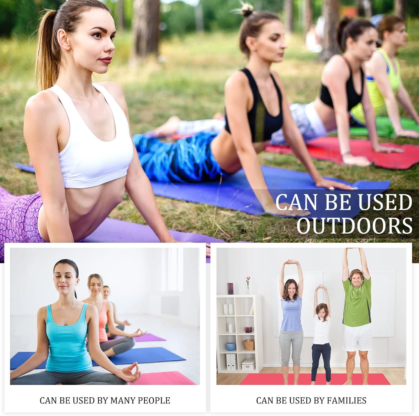 Hoolerry 36 Pieces Yoga Mats Sets Includes 12 Pcs Yoga Mats Bulk 68” x 24” x 6mm Thick Exercise Mat Non Slip 12 Resistance Bands 12 Carrying Straps for Women Girls for Gym Pilates