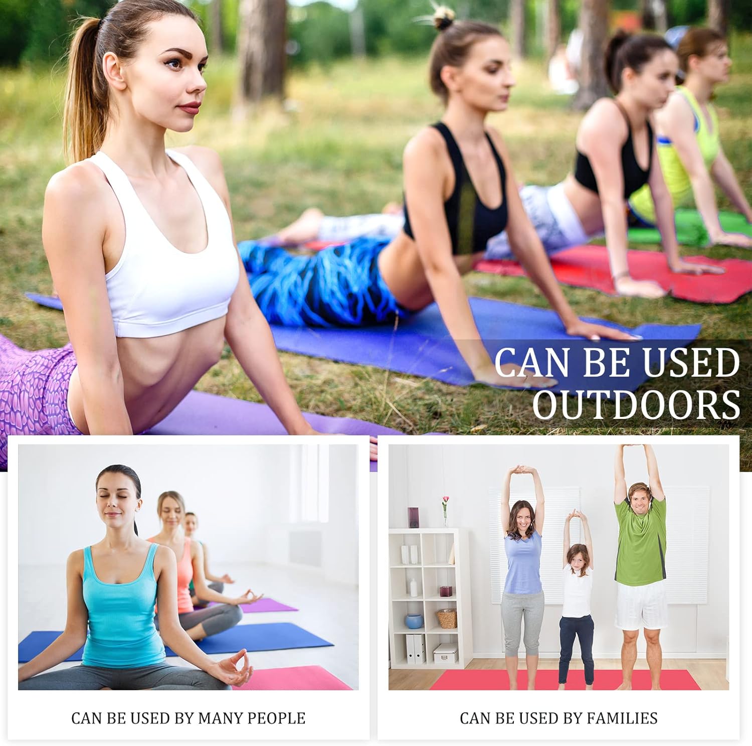 Hoolerry 36 Pieces Yoga Mats Sets Includes 12 Pcs Yoga Mats Bulk 68” x 24” x 6mm Thick Exercise Mat Non Slip 12 Resistance Bands 12 Carrying Straps for Women Girls for Gym Pilates