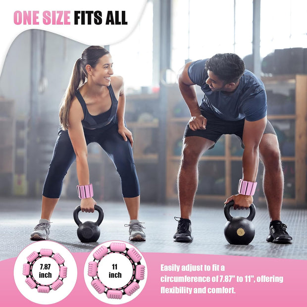 Pilates Wrist Ankle Weights for Women, Wearable Strong Arm & Leg Weights Set of 2(1 lb/2.2 lbs Each), Adjustable Ankle Weights for Walking, Yoga, Dance, Barre, Gym