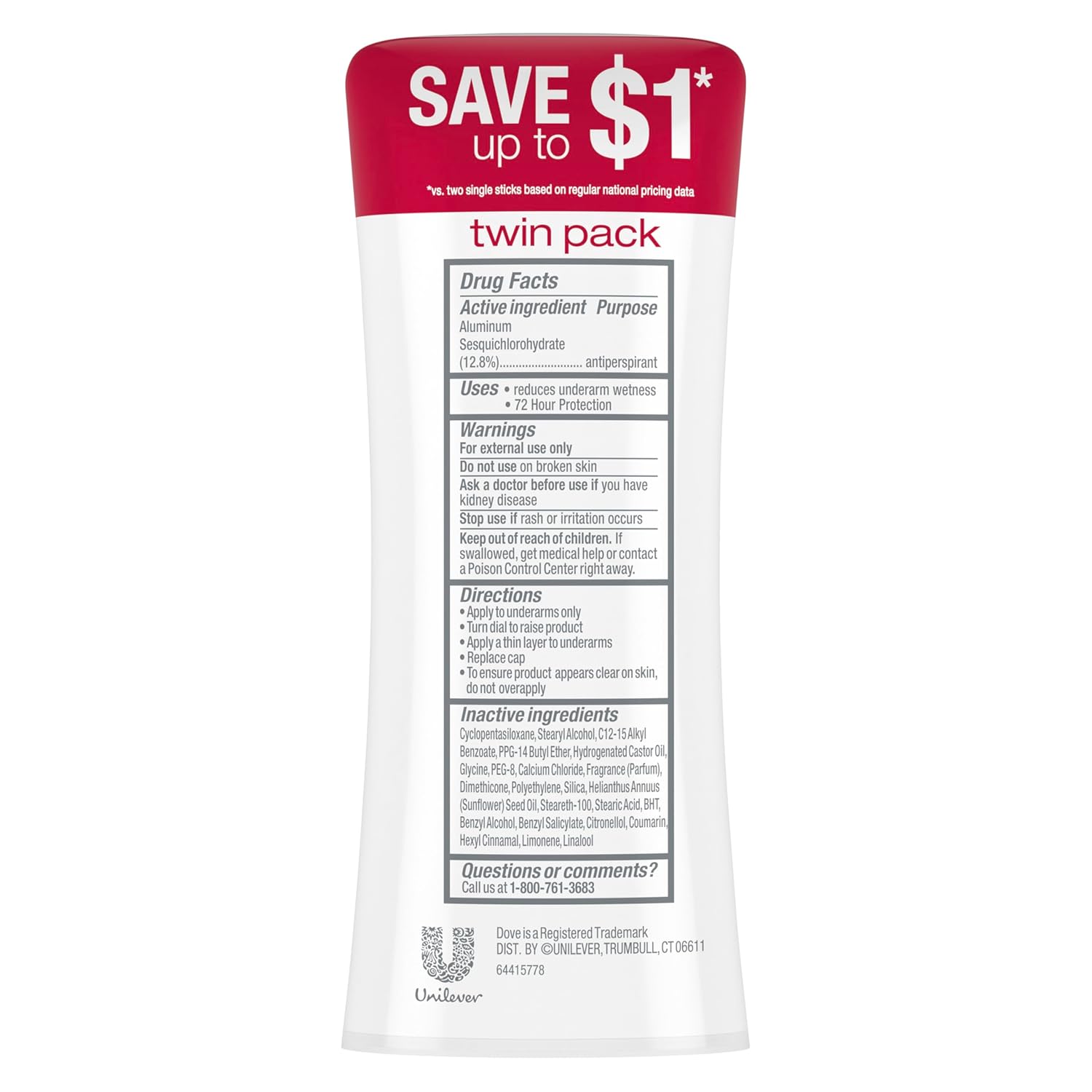 Dove Advanced Care Antiperspirant Deodorant for Women Twin Pack Revive 72 hour sweat and odor protection 2.6 oz