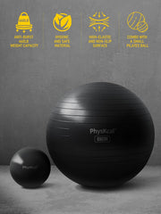 Yoga Ball for Exercise, Pilates Set, 4 Sizes Fitness Ball for Workout, Birthing, Pregnancy, Physical Therapy- Pump Included