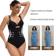 SHAPERX Open Bust Shapewear Tummy Control Bodysuits for Women Seamless Compression High Waisted Body Shaper