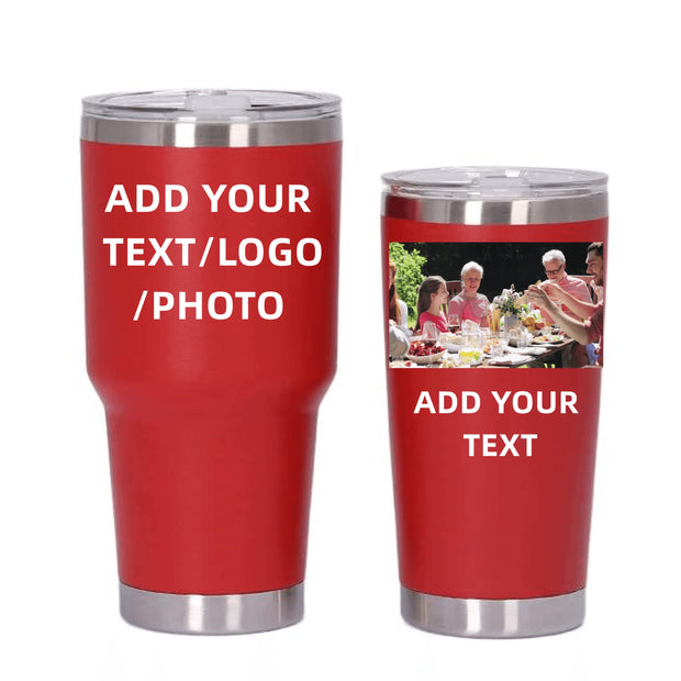 Personalized Photo 20oz 30oz Stainless Steel Tumbler,Custom Coffee Tumbler Cup With Lid And Strawstraw Vacuum Insulated With Text Photo Logo (PERSONALIZED)