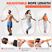 KUTIZE Jump Rope, Weighted Jump Rope for Men Women, Adjustable 1lb Heavy Skipping Ropes, Suitable for Boxing, Cardio, Home Fitness, Training Muscle, Home Gym Workout Equipment for Full Body Exercise