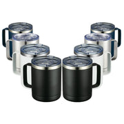 MEWAY 12oz Coffee Mug With Handle and Sliding Lid,Stainless Steel Travel Tumbler Cup with Handle,Double Wall Vacuum Insulated Camping Cup for Hot & Cold Drinks Tea (Purple,Set of 1)