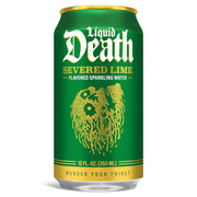 Liquid Death, Severed Lime, Lime-Flavored Sparkling Water, 12-Pack (12oz Cans), Low Calorie & No Artificial Sweeteners