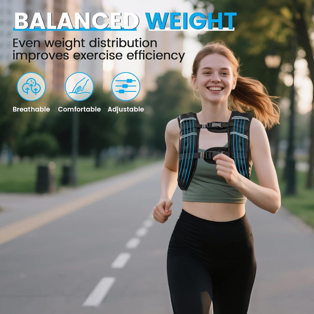Weighted Vest for Woman Men, 6lb/8lb/12lb/16lb/20lb/30lb Weight Vest with Reflective Stripe, Weight Vests Adjustable for Walking, Weight Loss, Training, Running