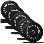 Olympic Barbell 2-Inch Rubber Bumper Plate Weight Set for Strength Training, Multiple Options