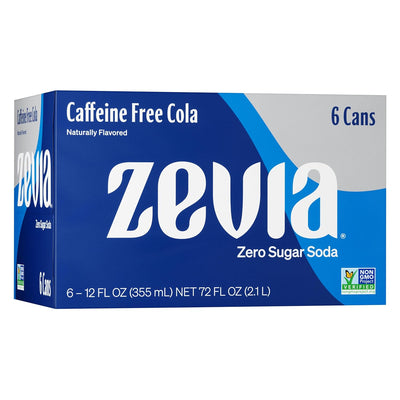 Zevia Zero Calorie Soda, Caffeine Free Cola, 12 fl oz Cans (Pack of 6)
