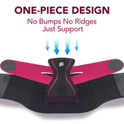 Ultra Thin Back Brace for Lower Back Pain Women, Enhanced Lumbar Support System, Seamless Yoga Fabric, Slim-Fit & Invisible, Wear under Clothes, Sciatica, Posture, Lifting, Rose, Size L