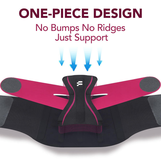 Ultra Thin Back Brace for Lower Back Pain Women, Enhanced Lumbar Support System, Seamless Yoga Fabric, Slim-Fit & Invisible, Wear under Clothes, Sciatica, Posture, Lifting, Rose, Size L