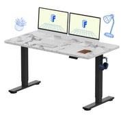FLEXISPOT EN1 Whole-Piece Standing Desk, 48 x 24 Inches Height Adjustable Desk Stand up Desk Home Office Table for Computer Laptop (White Frame + Maple Desktop)