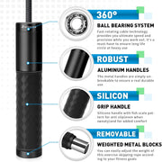 Weighted Jump Rope for Men, Women (1.5LB) - Alloy Steel Handles, Speed Skipping Rope, Gym,Indoor/Outdoor - Fitness, Workout, Boxing - Solid PVC & Cotton Rope