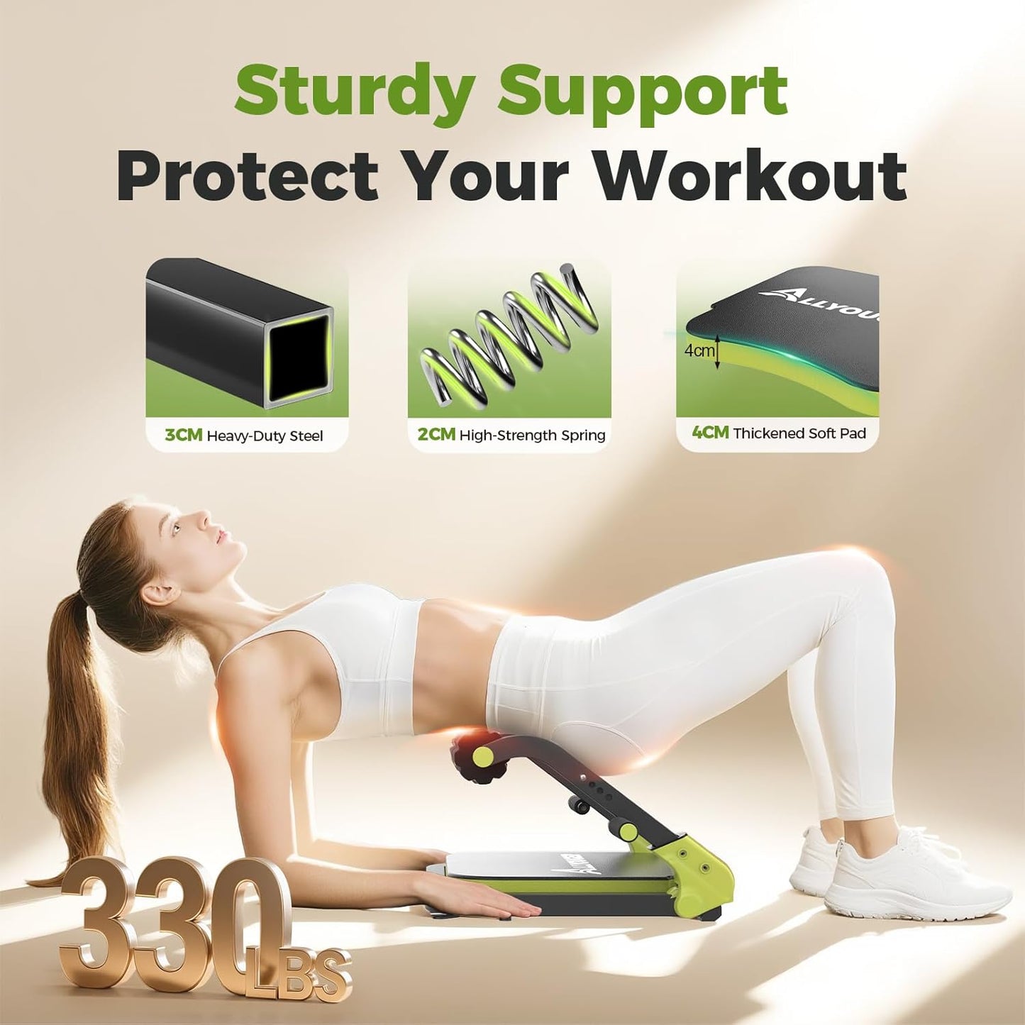 Ab Machine,Sit Up Exercise Equipment&Core Machine, Ab Workout Equipment,Adjustable Ab Trainer with 3 Resistance Levels and Removable Auxiliary Handle,Home Gym Fitness Equipment for All Ages