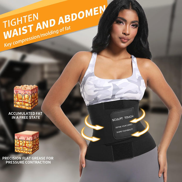 Women's Waist Trainer Corset, Tummy Control Shapewear Belt for Workout, Black