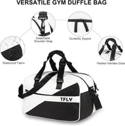 TFLY Gym Bag for Men and Women, Water-Resistant Duffel Bag with Dry-Wet Separation & Shoe Compartment, Workout Bag for Travel, Sports
