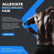 OK TAPE PRO Kinesiology Tape Uncut Roll, Elastic Physical Therapy Athletic Tape for Pain Relief, Muscle Support, Kinetic Tape, Water Resistant, 2in X 16.4ft -Black 2 Rolls