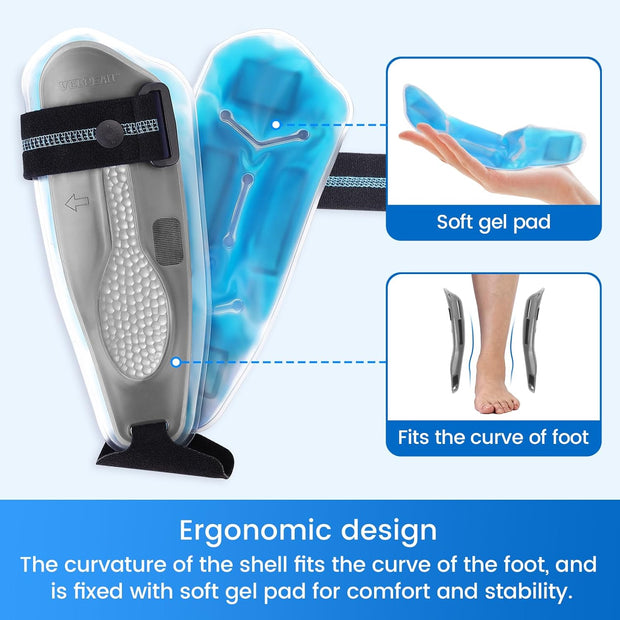 Velpeau Ankle Stabilizer Brace for Sprain, Ligament Injury (Grade 1 to 2), Tendonitis, Adjustable Stirrup Ankle Support Splint for Women and Men,Reversible Left & Right Foots,One Size(Foam Pads, Blue)