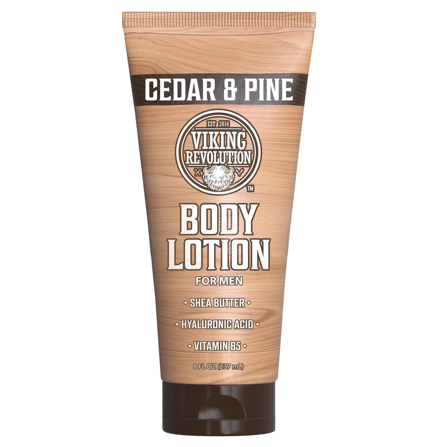 Viking Revolution Sandalwood Body Lotion for Men – Mens Lotion for Dry Skin with Shea Butter, Hyaluronic Acid and Vitamin B5 – Nourishing Mens Body Lotion for Hydrated and Smooth Skin (8oz, 1 Pack)