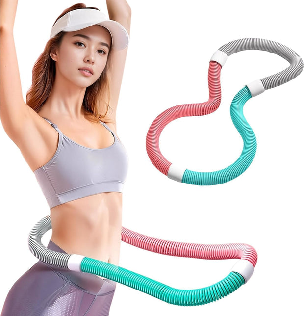 Weighted Soft Spring Exercise Hoop – Foldable Fitness Hoopwith No Waist Damage Spring Design, Portable Slimming Exercise Equipment for Home and Travel