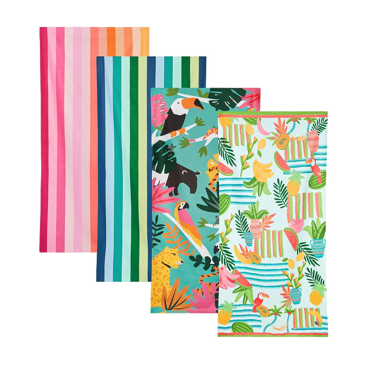 Dock & Bay Beach Towel - Quick Dry, Sand Free - Compact, Lightweight - 100% Recycled - Includes Bag - Cabana - Bondi Blue - Large (160x90cm, 63x35)