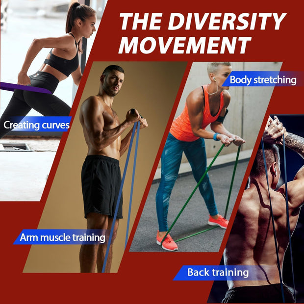 LEEKEY Resistance Bands, Exercise Bands with Handles,Pull Up Assist Bands - Band Set with Door Anchor - Bands for Working Out,Band for Men and Women Fitness Training, Physical Therapy,Home Workouts