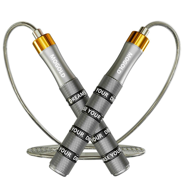 Pro Adjustable Speed Jump Rope - 10ft 4mm PVC Steel Wire with Dual Ball Bearings & 360° Spin - Metal/Rubber Ergonomic Grips for CrossFit, HIIT, Weight Loss, Home Gym Workouts for Men & Women