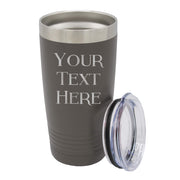 My Personal Memories Customized Personalized Stainless Steel Travel Tumbler with Lid - Engraved Double-Wall Vacuum Insulated for Him, Her Your Custom Text (20 oz, Black)