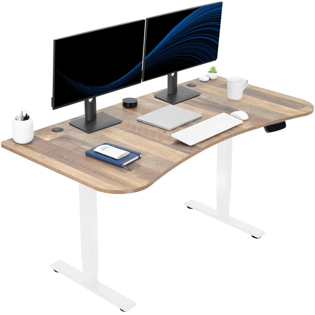 VIVO Electric 63 x 32 in Standing Desk, Memory Height Adjustment, 176 lb Frame Support, 2E Series, Black Top Black Frame, DESK-KIT-2E1B