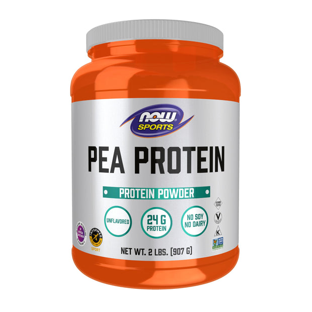 NOW Foods Sports Nutrition, Pea Protein 24 g, Fast Absorbing, Unflavored Powder, 7-Pound
