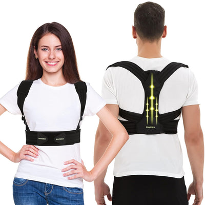 Posture Corrector for Women and Men, Adjustable Upper Back Brace for Posture Hunchback Support and Providing Pain Relief from Neck, Shoulder, and Upper Back (1, Small/Medium)