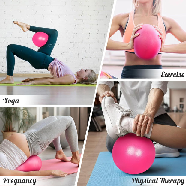 Small Pilates Ball 9 Inch Small Exercise Ball Mini Workout Yoga Balls for Gym Yoga, Core Training, Fitness, Workout, Stability, Improves Balance
