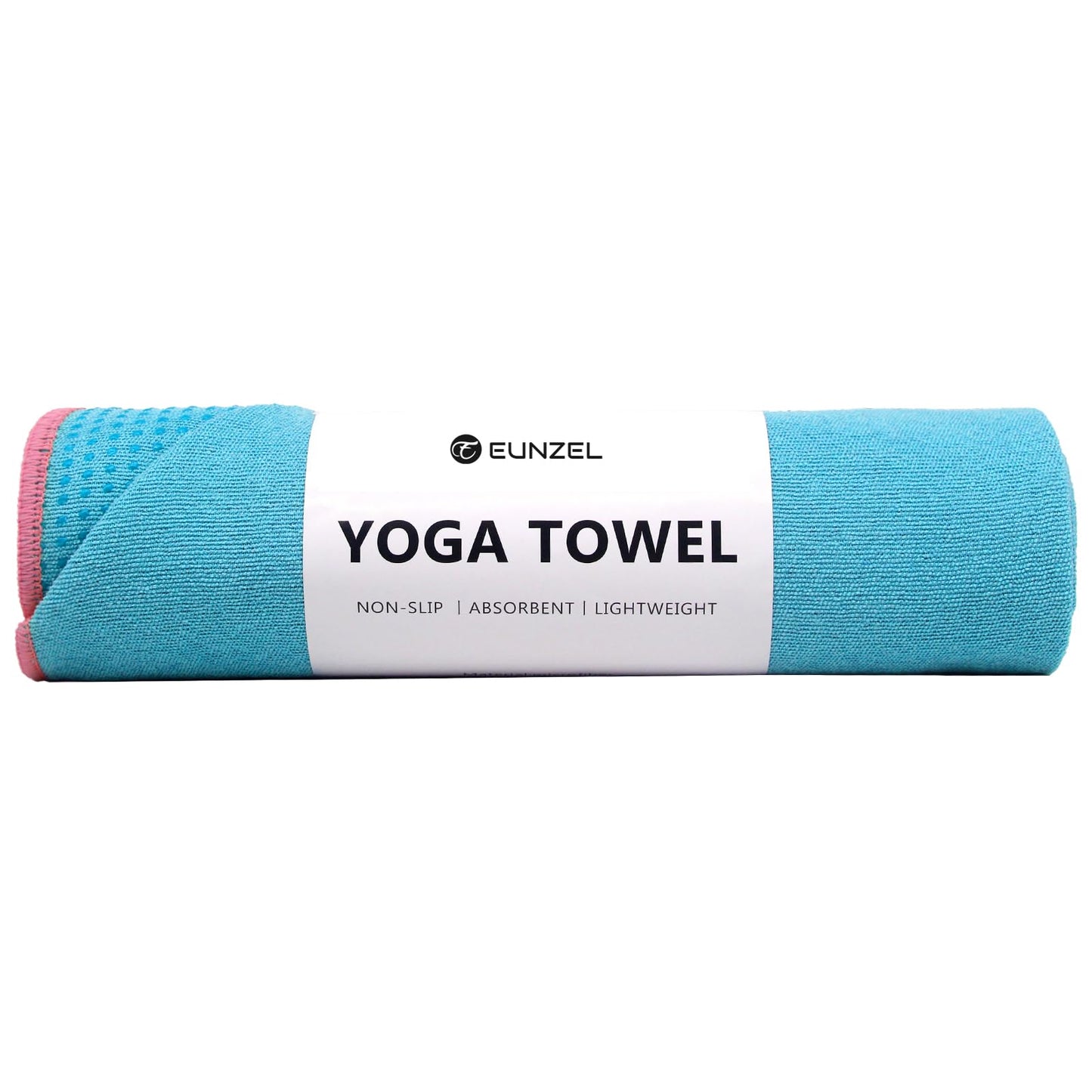 Eunzel Hot Yoga Towel - Microfiber Non Slip Yoga Mat Towel with Grip Dot Sweat Absorbent Towel for Hot Yoga, Pilates and Fitness 72" x 24", Dark Cyan/Orange