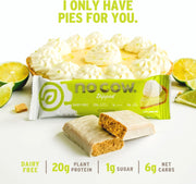 No Cow High Protein Bars, Dipped Key Lime Pie - Healthy Snacks, 20g Vegan Protein, High Fiber, Low Sugar, Keto Friendly, Dairy & Gluten Free (12 Count)