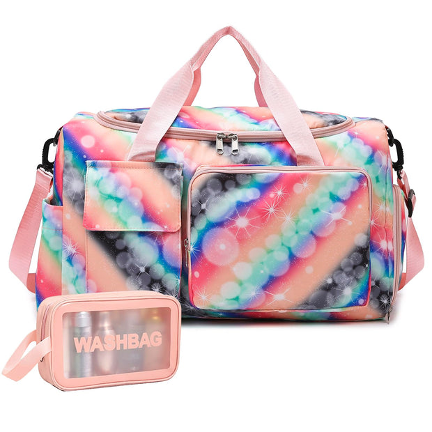 Small Gym Bag for Women, Travel Duffle Bag Carry On Weekender Bag with Shoe Compartment