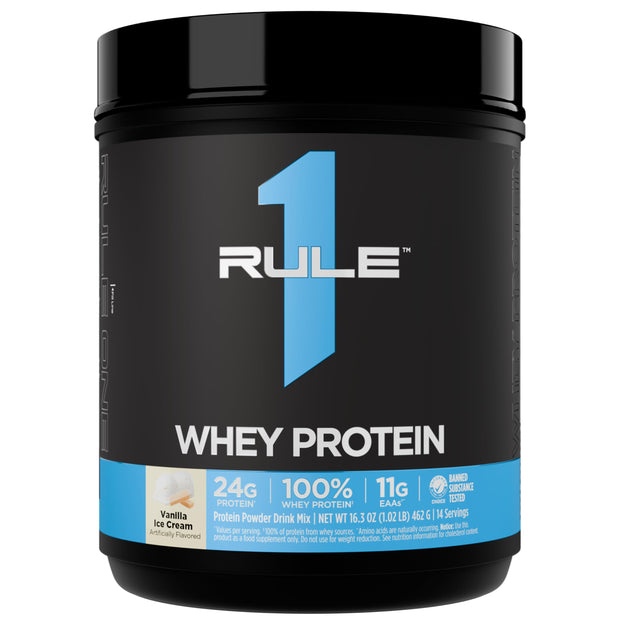 Rule 1 Whey Protein – 24g Fast-Acting Protein from All-Whey Sources with Naturally Occurring EAAs & BCAAs for Workout Recovery or Anytime Use (5 Pounds*, Vanilla Ice Cream)