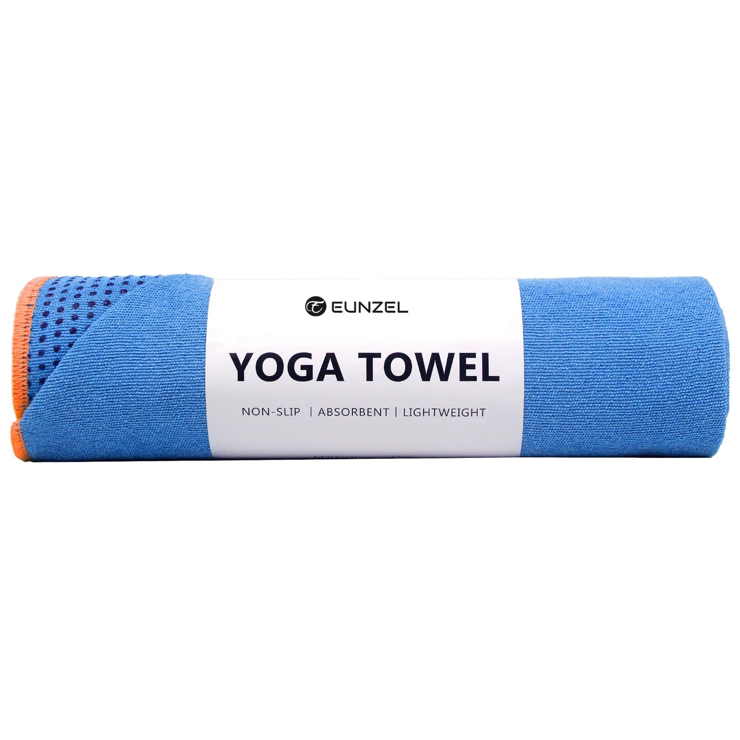 Eunzel Hot Yoga Towel - Microfiber Non Slip Yoga Mat Towel with Grip Dot Sweat Absorbent Towel for Hot Yoga, Pilates and Fitness 72" x 24", Dark Cyan/Orange