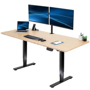 VIVO Electric 63 x 32 in Standing Desk, Memory Height Adjustment, 176 lb Frame Support, 2E Series, Black Top Black Frame, DESK-KIT-2E1B