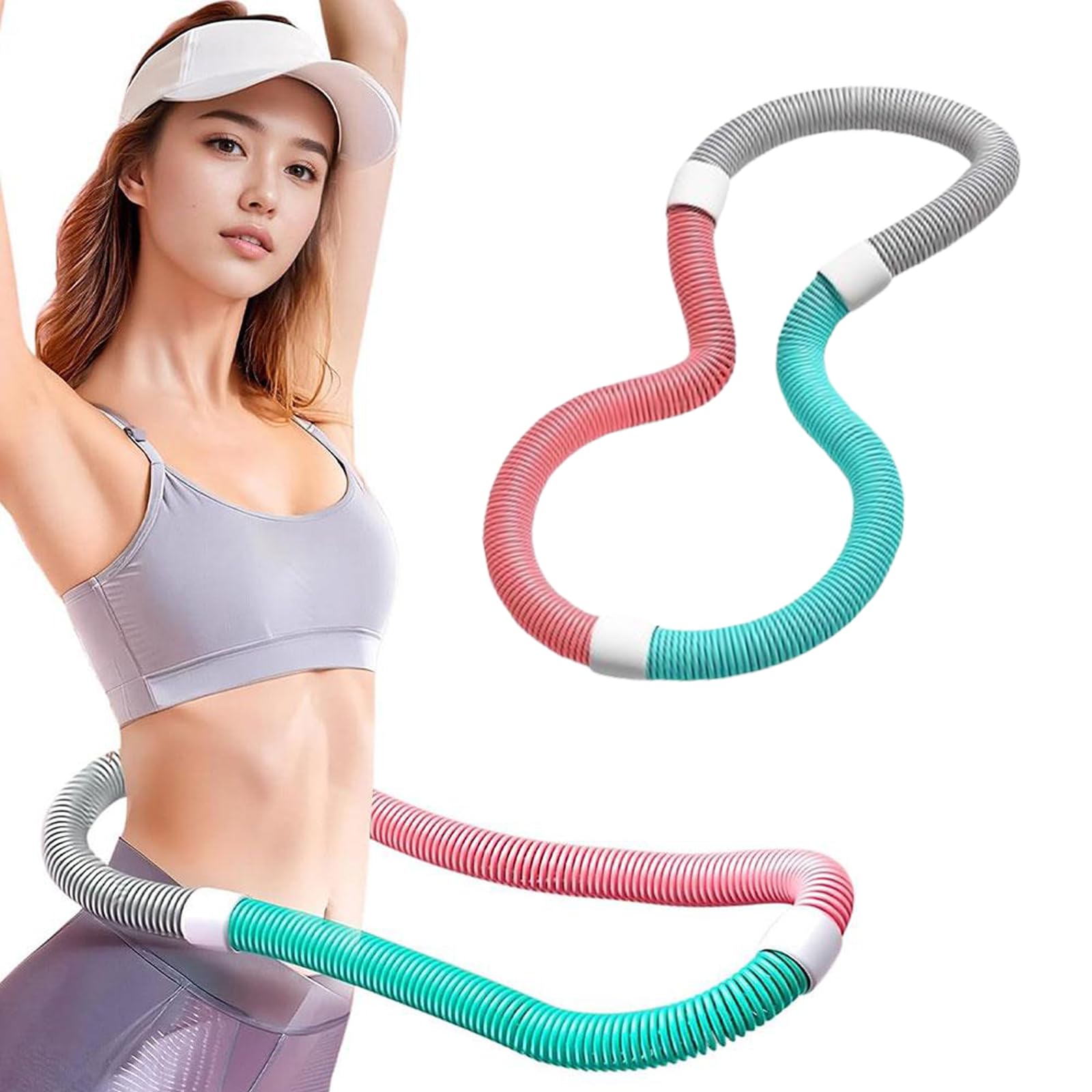 2025 New Soft Spring Exercise Hoop for Adults, Foldable Fitness Hoop, Waist-Friendly Design, Portable Slimming Exercise Equipment, Spring Fitness Circle for Home and Travel (1kg)