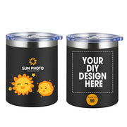 Personalized Custom Tumbler Print in USA 12oz Stainless Steel Travel Coffee Cup with Lid & Straw Double Wall Insulated Mug With Colorful Text Logo Photo