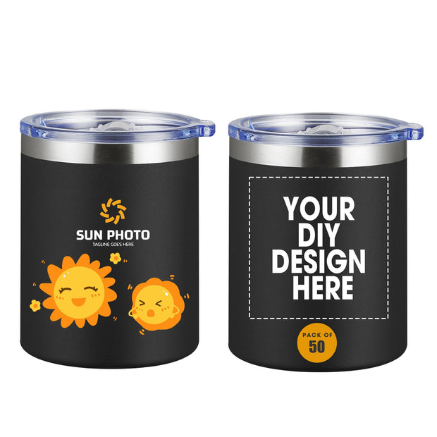 Personalized Custom Tumbler Print in USA 12oz Stainless Steel Travel Coffee Cup with Lid & Straw Double Wall Insulated Mug With Colorful Text Logo Photo