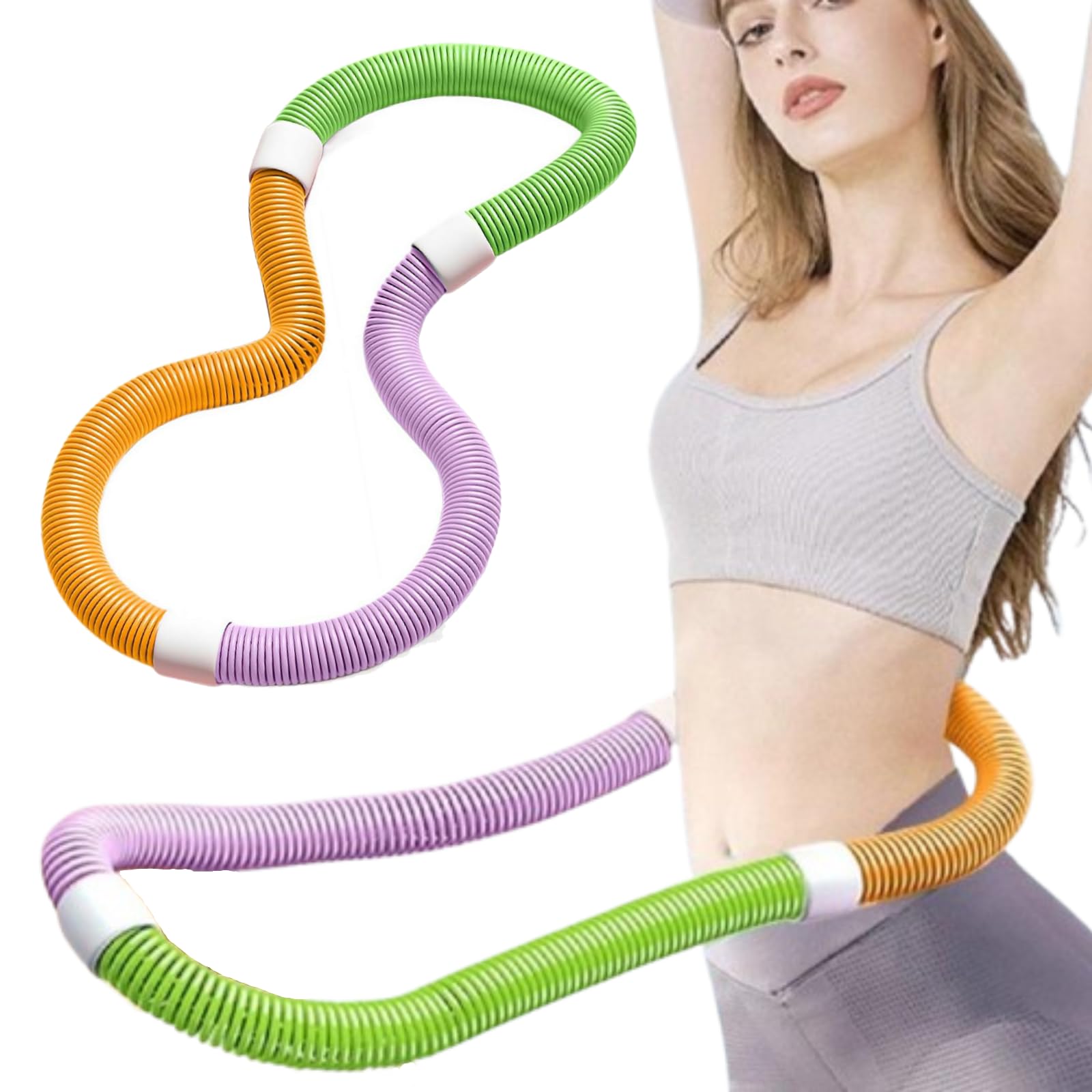 2026 Upgraded Soft Spring Exercise Hoop for Adults, Foldable Fitness Hoop with No Waist Damage Spring Design, Portable Slimming Exercise Equipment for Home and Travel (30-45KG)