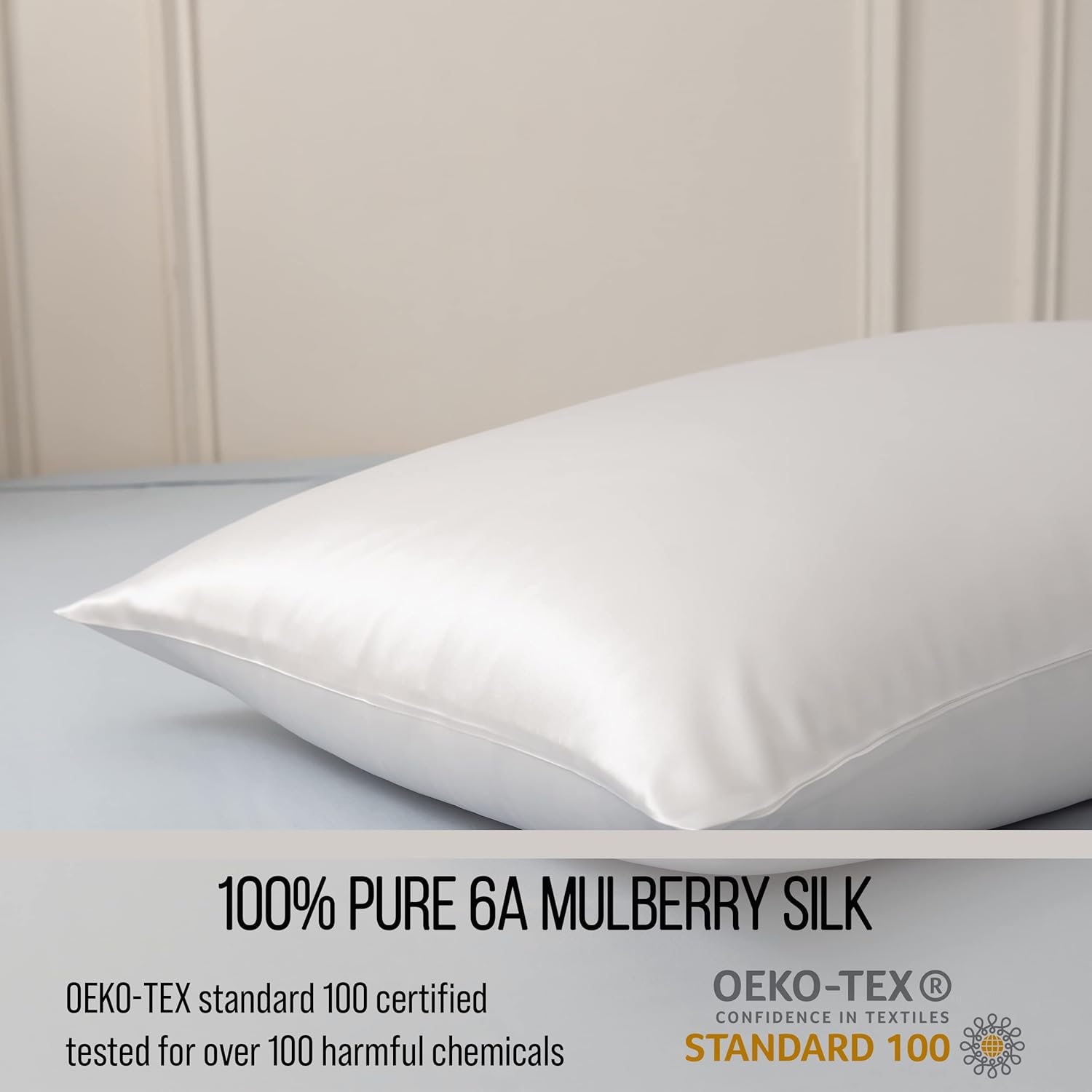 Bella Coterie Luxury Silk Pillowcase for Hair and Skin | 30 Momme | 100% Pure 6A Mulberry Silk | Super Soft | Perfectly Plush [Queen, White]