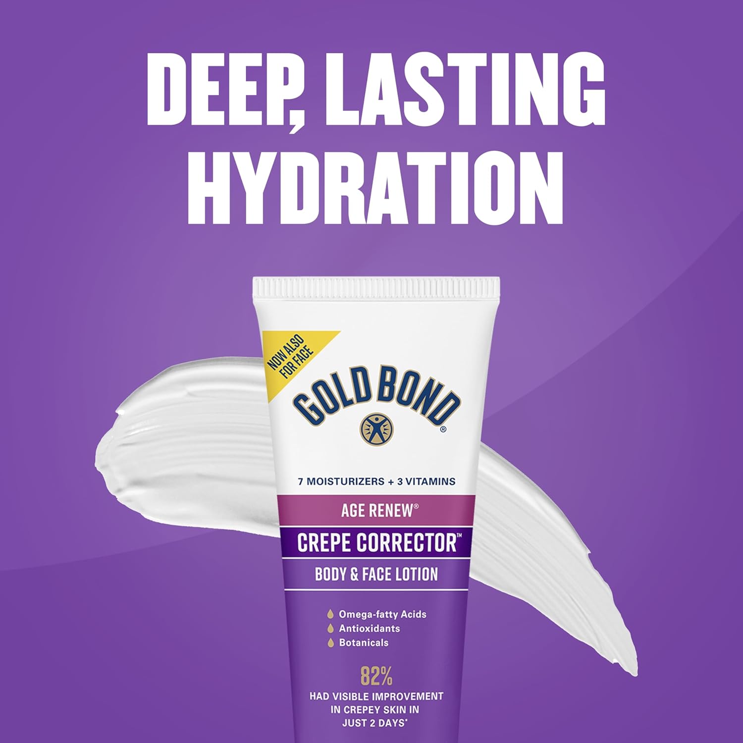 Gold Bond Age Renew Day & Night Duo Lotion Set for Body & Face, Crepe Corrector Lotion, Visibly Firms Skin Retinol Overnight Lotion, Visibly Smooths Skin, 8.6 oz.