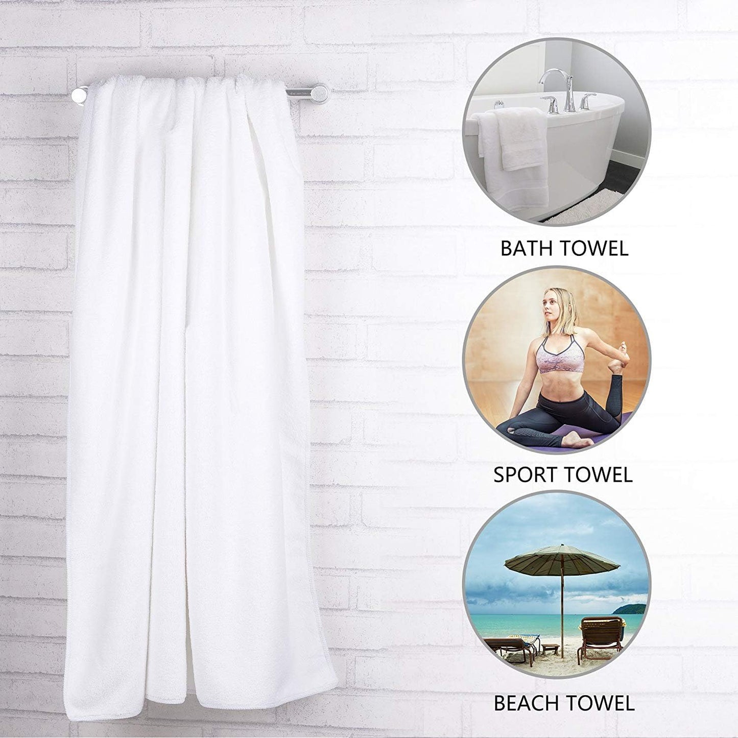 JML Microfiber Bath Towels, Oversized, Ultra Soft, Super Absorbent and Fast Drying, No Fading Large Bathroom Towel Set for Sport, Travel, Fitness, SPA and Yoga (Coral Fleece - Blue, 30 in x 60 in)
