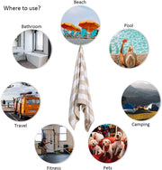 LULUHOME Large Oversized Beach Towel - Big Cotton 36 x 70 Inch Striped Pool Towel, Large Cabana Soft Swimming Towel for Adult Men Women,Chiffon