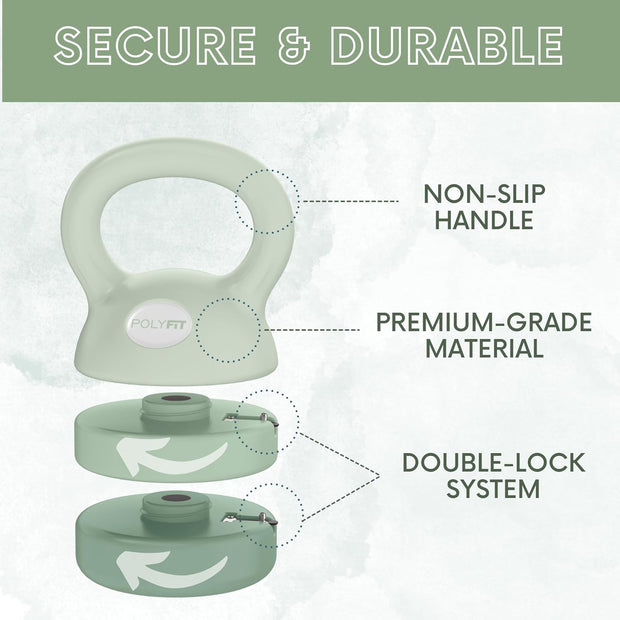 Polyfit Adjustable Kettlebell | 5 lb - 12 lb | Kettlebells Weights Set for Home Gym | Kettle Bell Sets for Women at Home