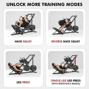 Mikolo Leg Press Hack Squat Machine Combo, Leg Press Machines for Home Gym with Linear Bearing, Hack Squat Machine with Rear and Front Band Pegs, Leg Machine for Full Range Leg Training